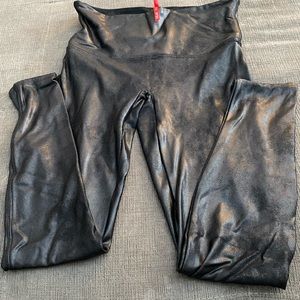Spanx Faux Leather Leggings Size XL